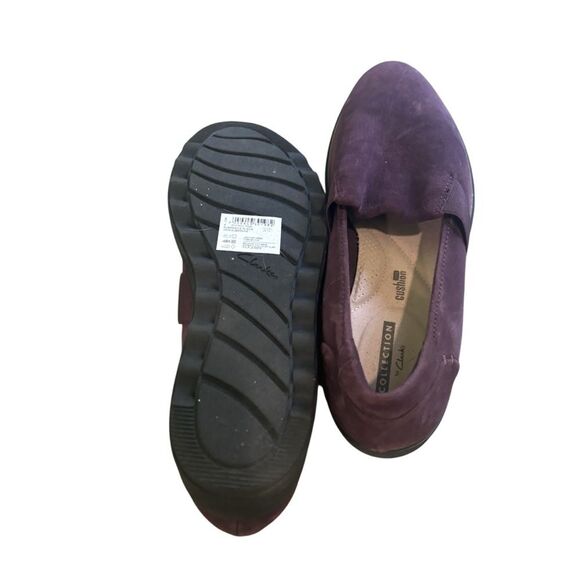 Clarks Women's Sharon Dolly Loafer Slip On Purple Suede Comfort Shoe Sz 7 - Picture 4 of 5